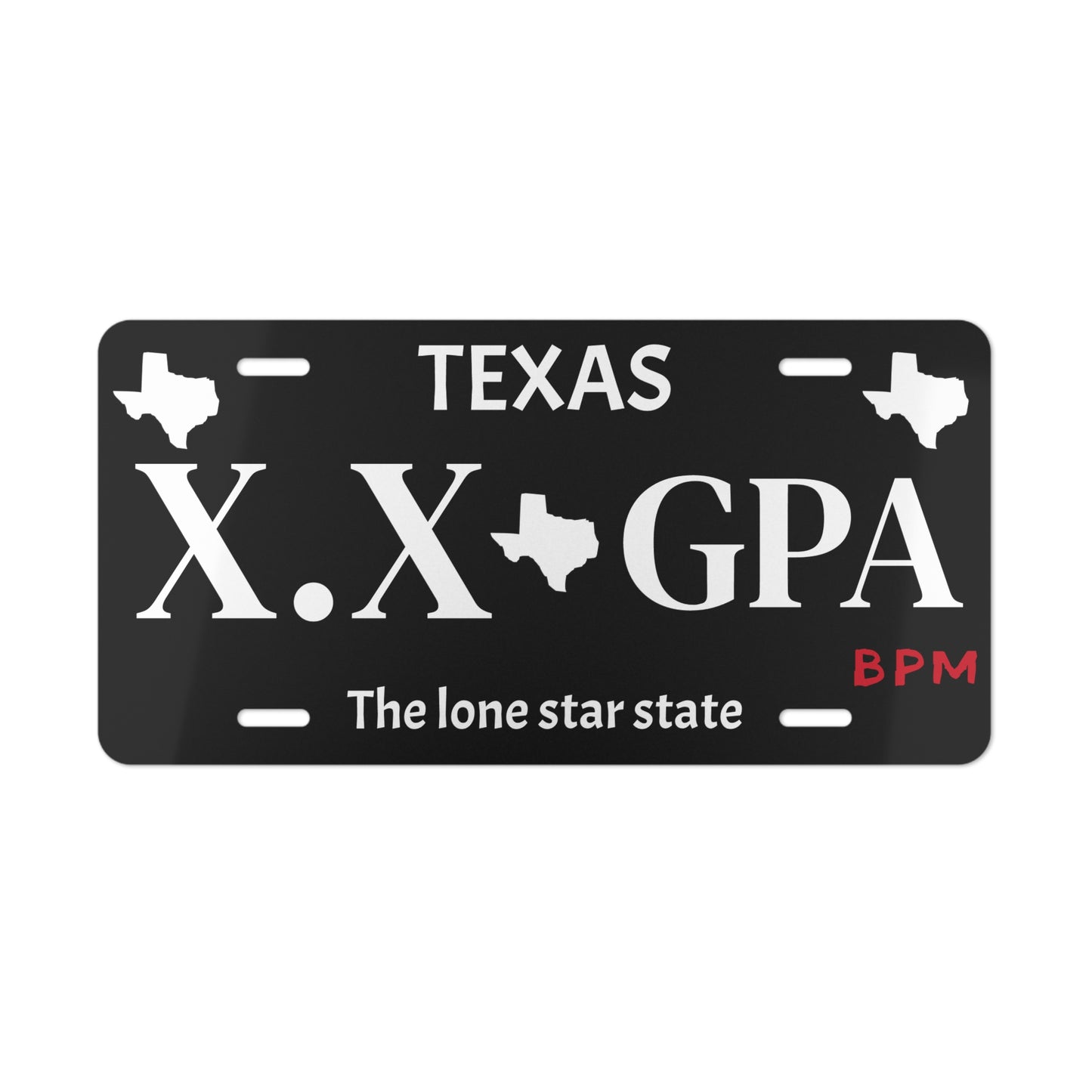 CUSTOM GPA novelty license plate
Funny vanity tag for car enthusiasts or students
Decorative aluminum license plate for auto lovers