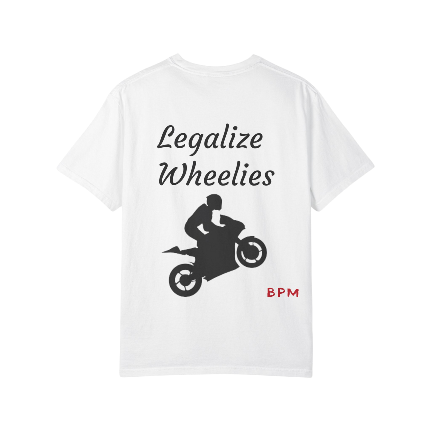 Legalize Wheelies unisex motorcycle t-shirt
Graphic biker tee for motorcycle enthusiasts
Gift t-shirt for bikers and riders