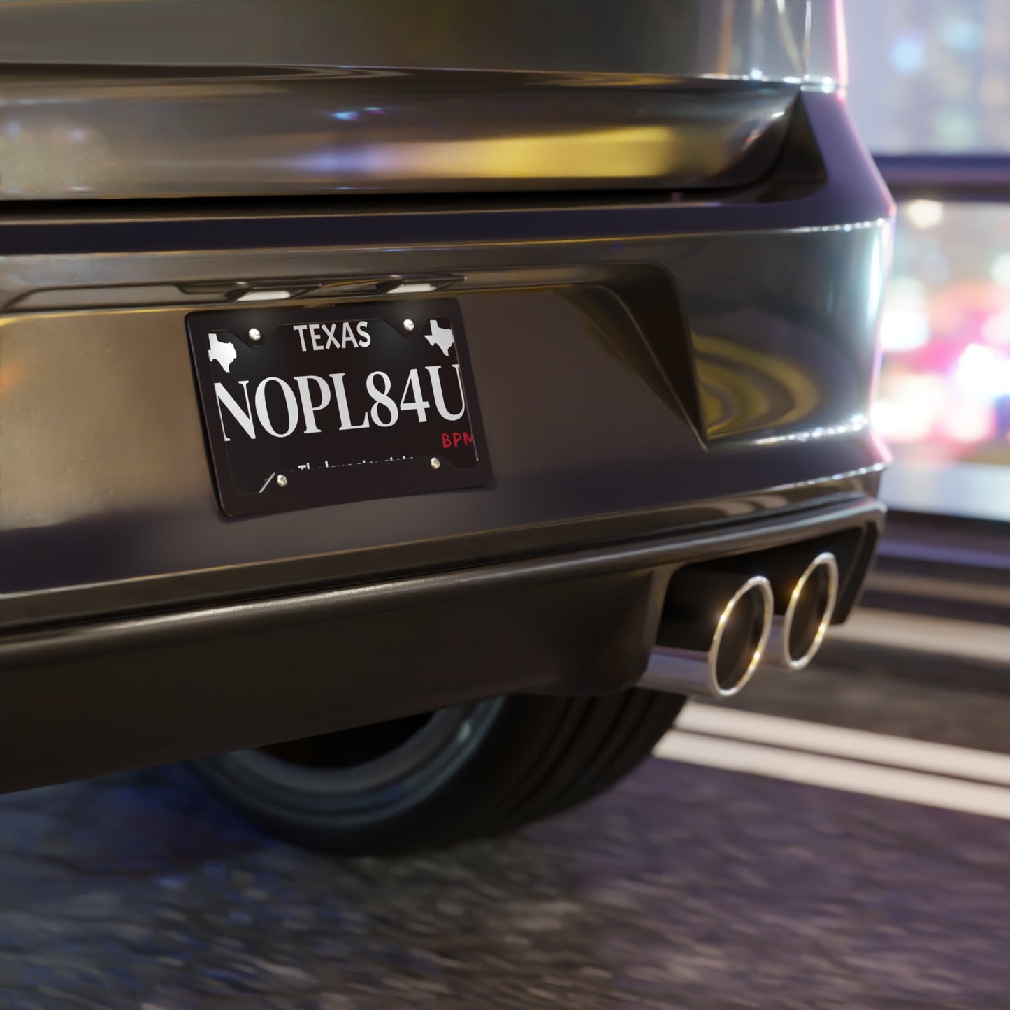 Black NOPL84U custom vanity license plate – personalized car tag by Blueprint Merch