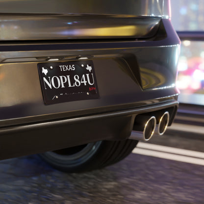 Black NOPL84U custom vanity license plate – personalized car tag by Blueprint Merch
