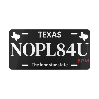 Black NOPL84U custom vanity license plate – personalized car tag by Blueprint Merch
